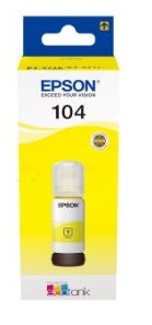 Epson 104 gul blækrefill 70ml original C13T00P440