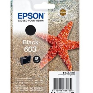 Epson 603 sort blækpatron original 3.4 ml Epson C13T03U14010