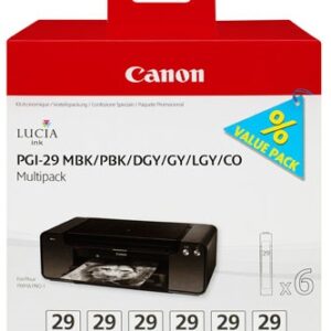 multipack Canon PGI-29 MBK/PBK/DGY/GY/LGY/CO
