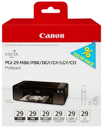 multipack Canon PGI-29 MBK/PBK/DGY/GY/LGY/CO