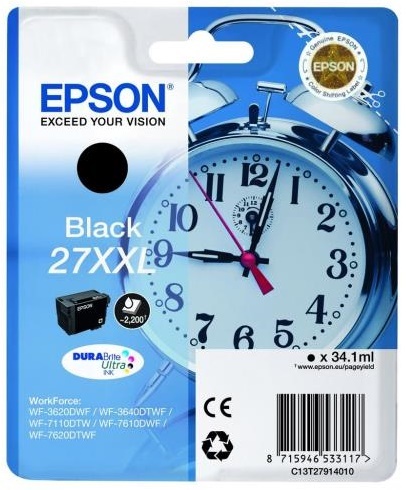 Epson 27XXL sort blækpatron original - T2791 - C13T27914012